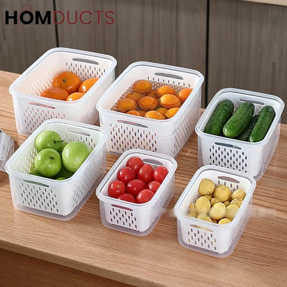 Food Sealed Preservation Box With Drain Basket