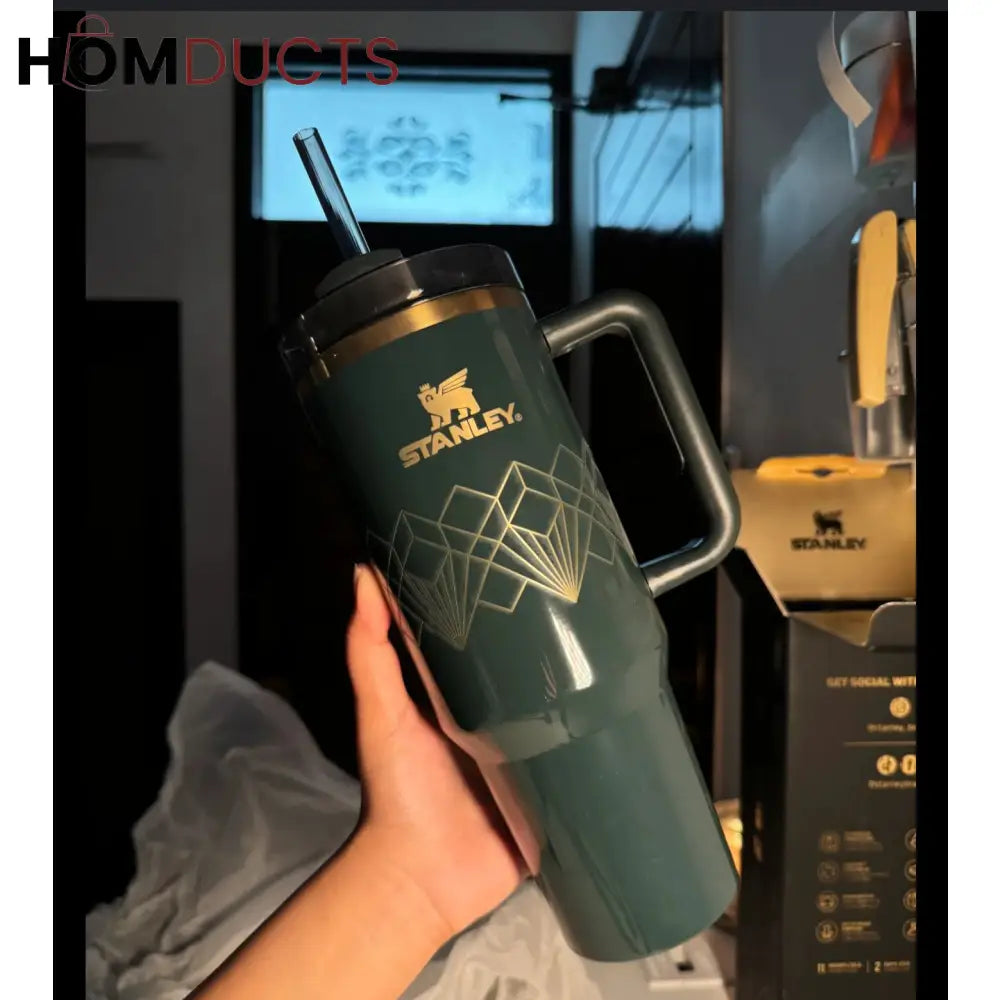 Forest Gloss Tumbler 40oz | Stanley Quencher H2.0 Dupe