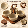 Four-bowl snack serving set feature infographic
