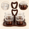 Four glass bowl snack serving set feature infographic