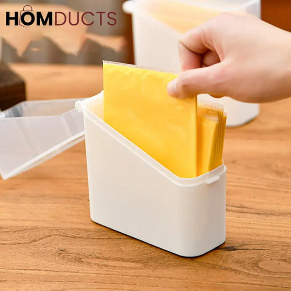 Fridge Organizer Bins with Lids – Stackable Storage Containers for Cheese Sauce Packets & Snacks