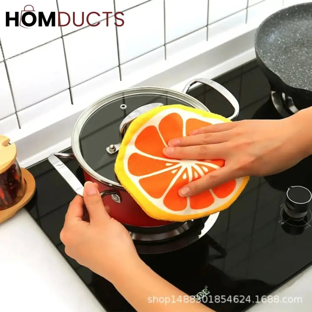 Fruit Pattern Kitchen Cleaning Towel (4Pcs)