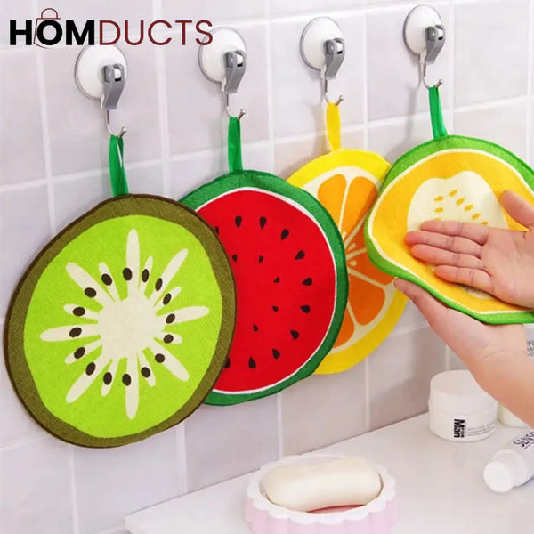 Fruit Pattern Kitchen Cleaning Towel (4Pcs)