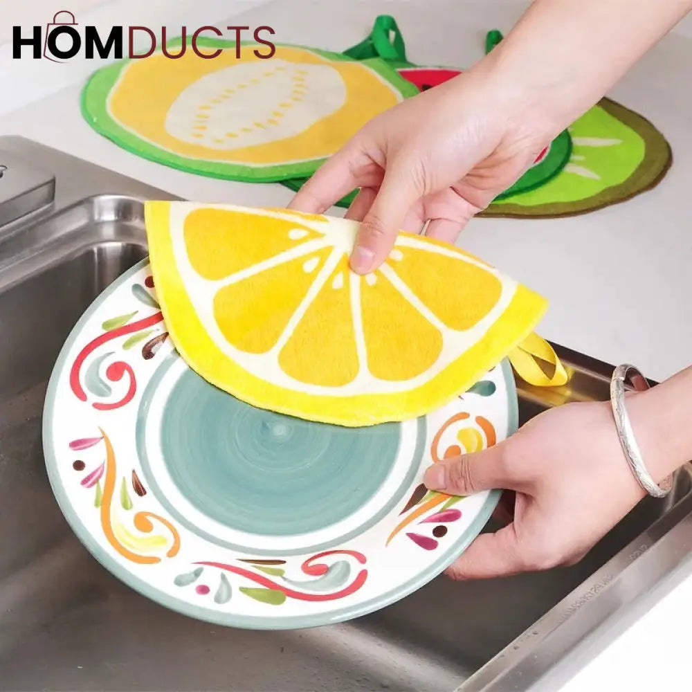 Fruit Pattern Kitchen Cleaning Towel (4Pcs)