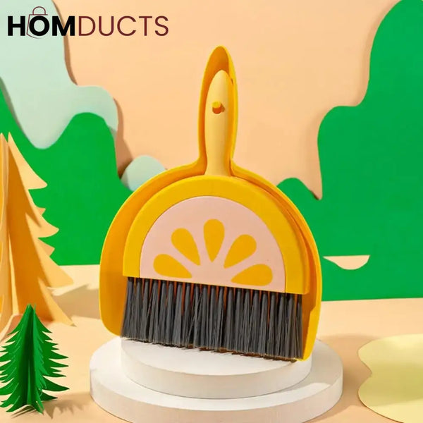 Fruit Style Mini Dustpan & Brush Set – Watermelon Lemon & Kiwi Design