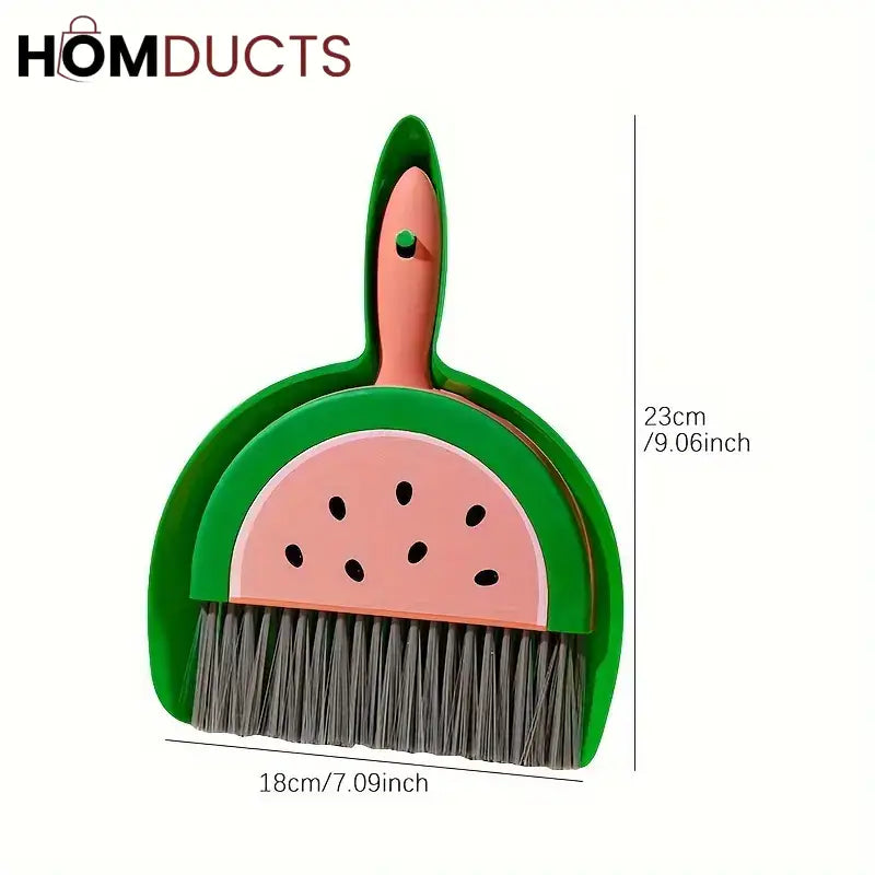 Fruit Style Mini Dustpan & Brush Set – Watermelon Lemon & Kiwi Design