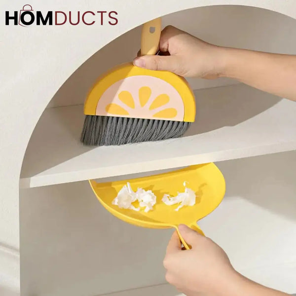 Fruit Style Mini Dustpan & Brush Set – Watermelon Lemon & Kiwi Design