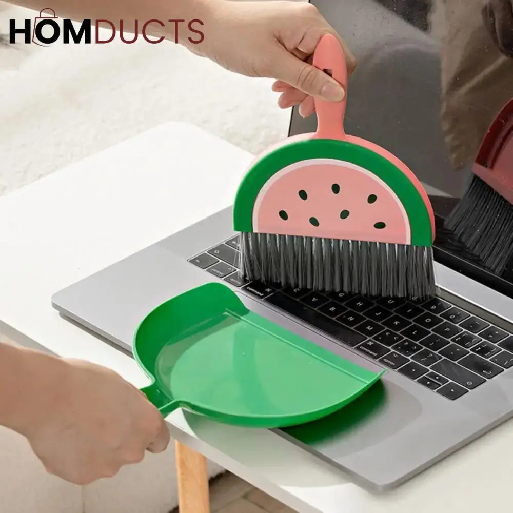 Fruit Style Mini Dustpan & Brush Set – Watermelon Lemon & Kiwi Design