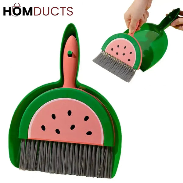 Fruit Style Mini Dustpan & Brush Set – Watermelon Lemon & Kiwi Design