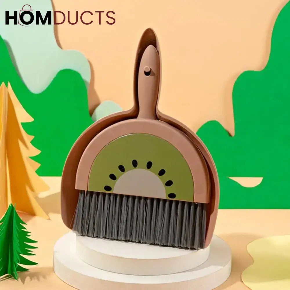 Fruit Style Mini Dustpan & Brush Set – Watermelon Lemon & Kiwi Design