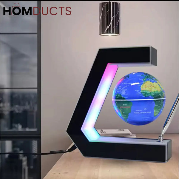 Futuristic Desk Globe with RGB Glow – Levitating Display