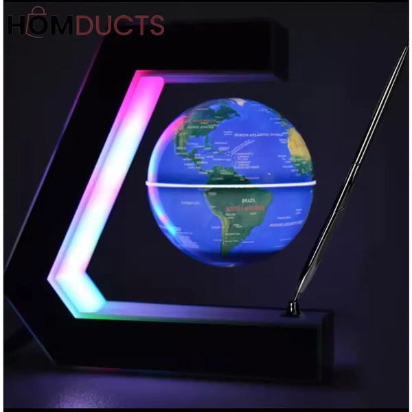Futuristic Desk Globe with RGB Glow – Levitating Display