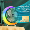 G Shape Rgb Lightening Rechargeable Fan