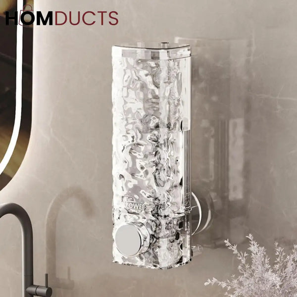 Glacier Wall-Mounted Suction Soap Dispenser – Luxury Textured for Bathroom & Kitchen