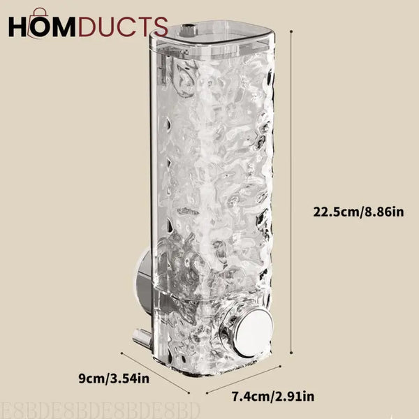 Glacier Wall-Mounted Suction Soap Dispenser – Luxury Textured for Bathroom & Kitchen