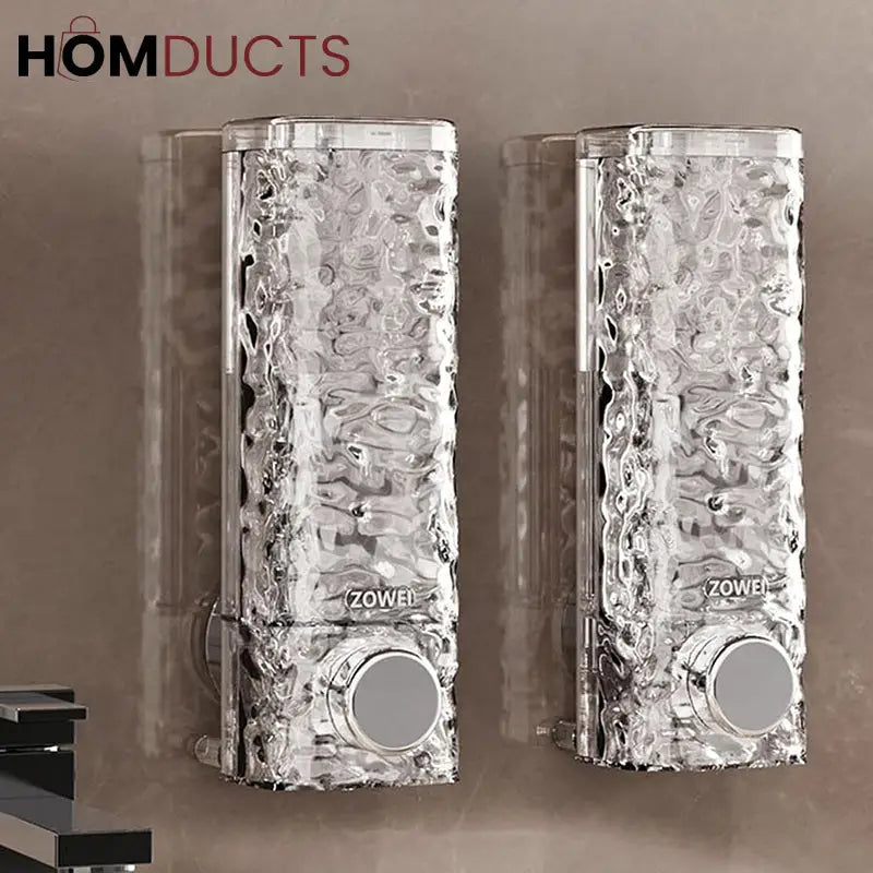 Glacier Wall-Mounted Suction Soap Dispenser – Luxury Textured for Bathroom & Kitchen