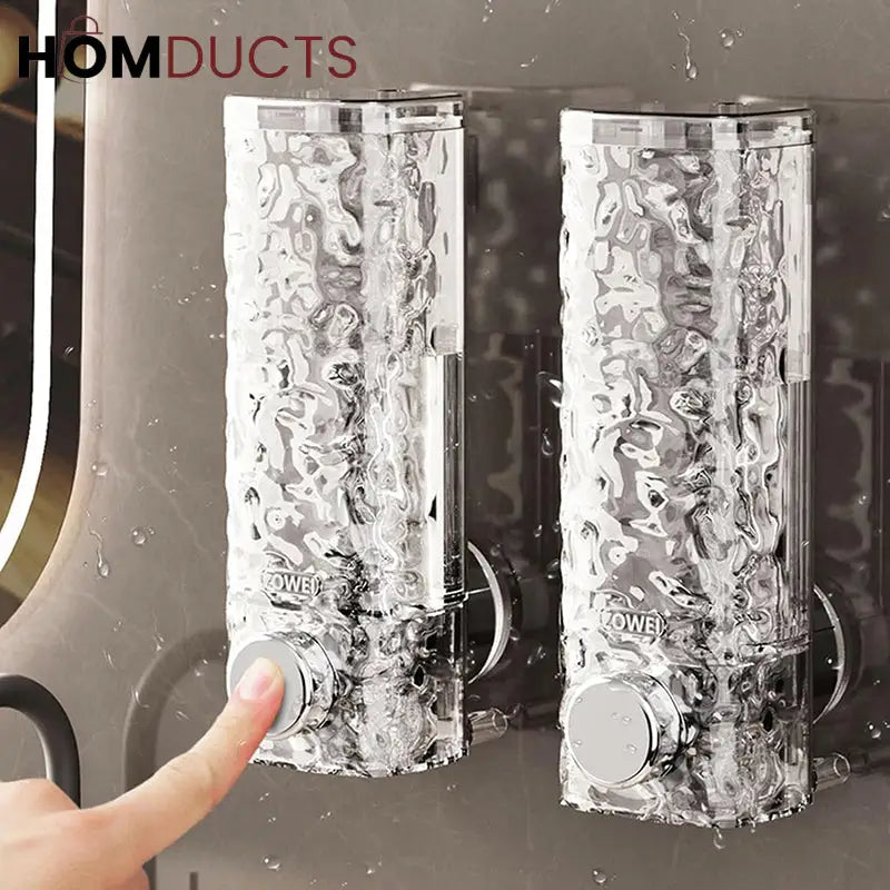 Glacier Wall-Mounted Suction Soap Dispenser – Luxury Textured for Bathroom & Kitchen