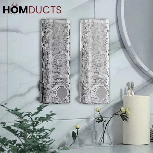 Glacier Wall-Mounted Suction Soap Dispenser – Luxury Textured for Bathroom & Kitchen