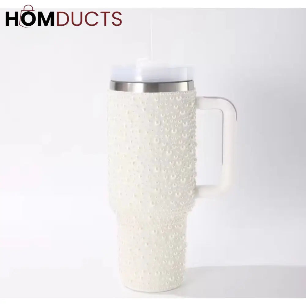 Glamorous Pearl Style 40oz Rhinestone Tumbler - Stay Hydrated in Style Style 2