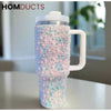 Glamorous Pearl Style 40oz Rhinestone Tumbler - Stay Hydrated in Style