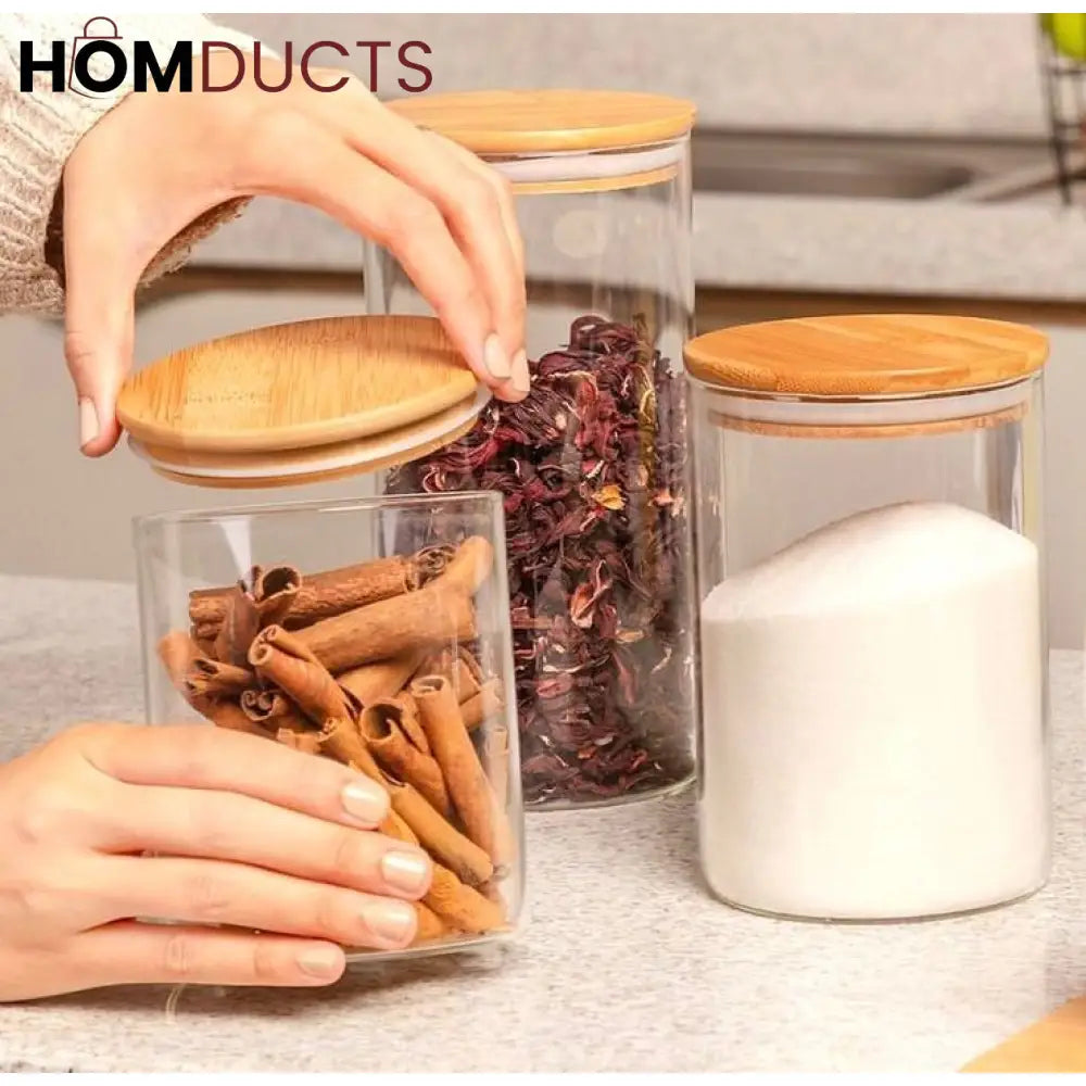 Glass Jar Set (3Pcs)