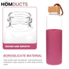 Mini Glass Water Bottle with Silicone Sleeve - Portable & Anti-Scald