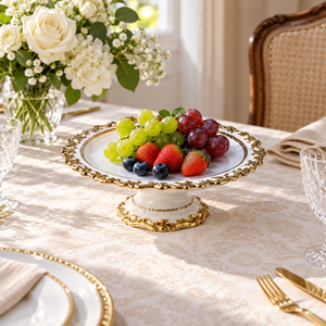 Danny Home Luxury Rectangular Pedestal Serving Plate