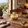 Gold finish eared rice serving bowl