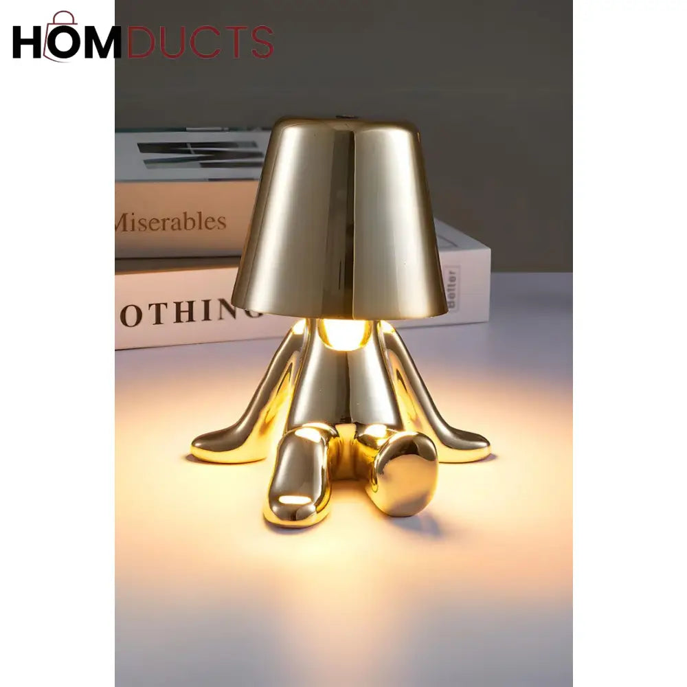 Gold Metallicp Lamp – Statement Sculptural Light for Living Room & Office