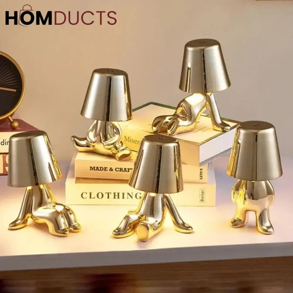 Gold Metallicp Lamp – Statement Sculptural Light for Living Room & Office