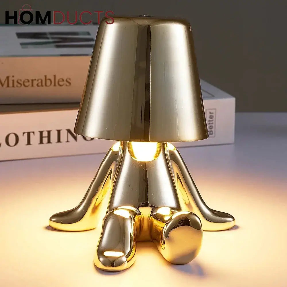 Gold Metallicp Lamp – Statement Sculptural Light for Living Room & Office