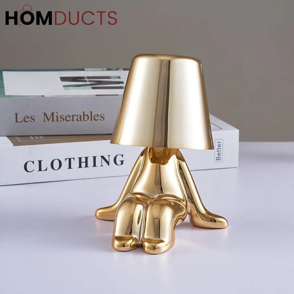 Gold Metallicp Lamp – Statement Sculptural Light for Living Room & Office