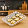 Gold Stainless Steel Reusable Ice Cubes Set – 6 Pieces with Tongs