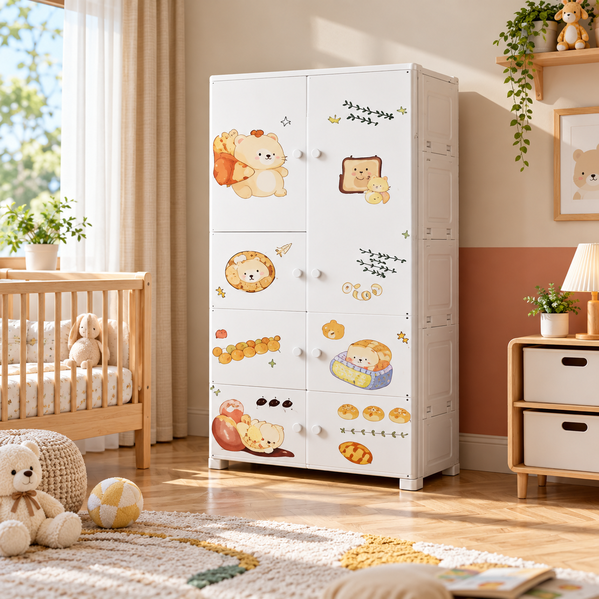 Wide Baby Storage Cupboard – 1 Large & 3 Small Doors