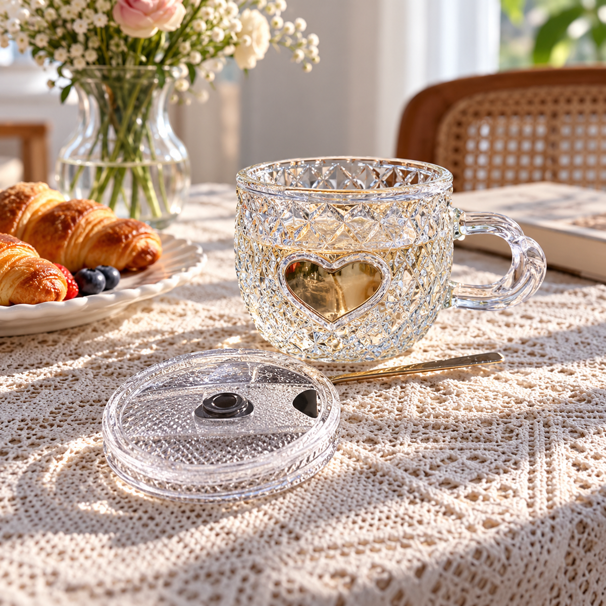 Cute Heart Glass Cup