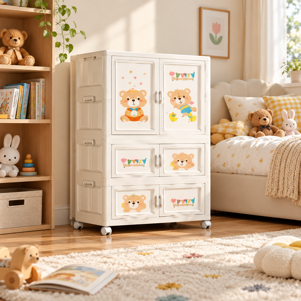 Bear Baby Cupboard – 1 Large & 2 Small Doors