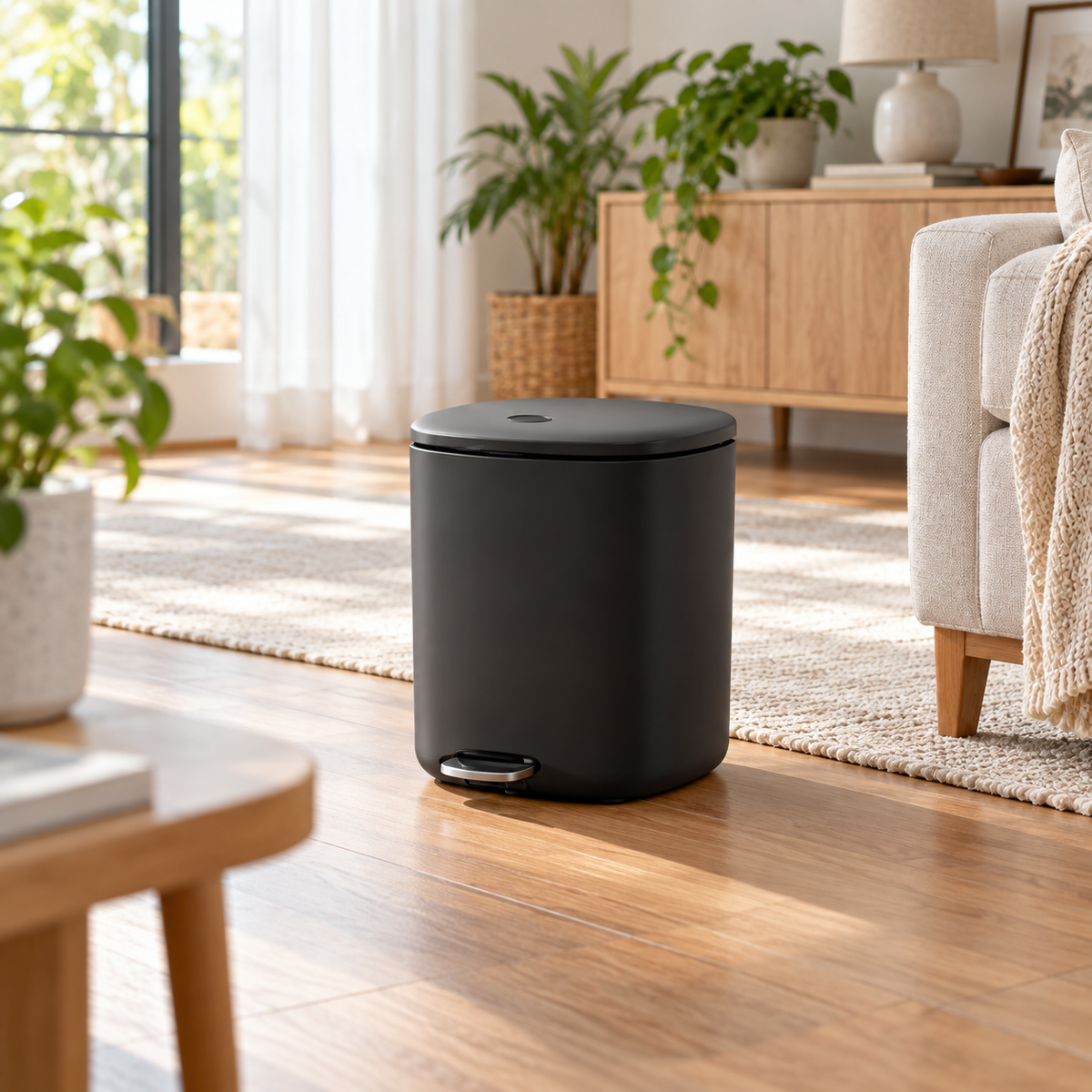 ECOCO 11L Hydraulic Pedal Bin with Bucket – Black