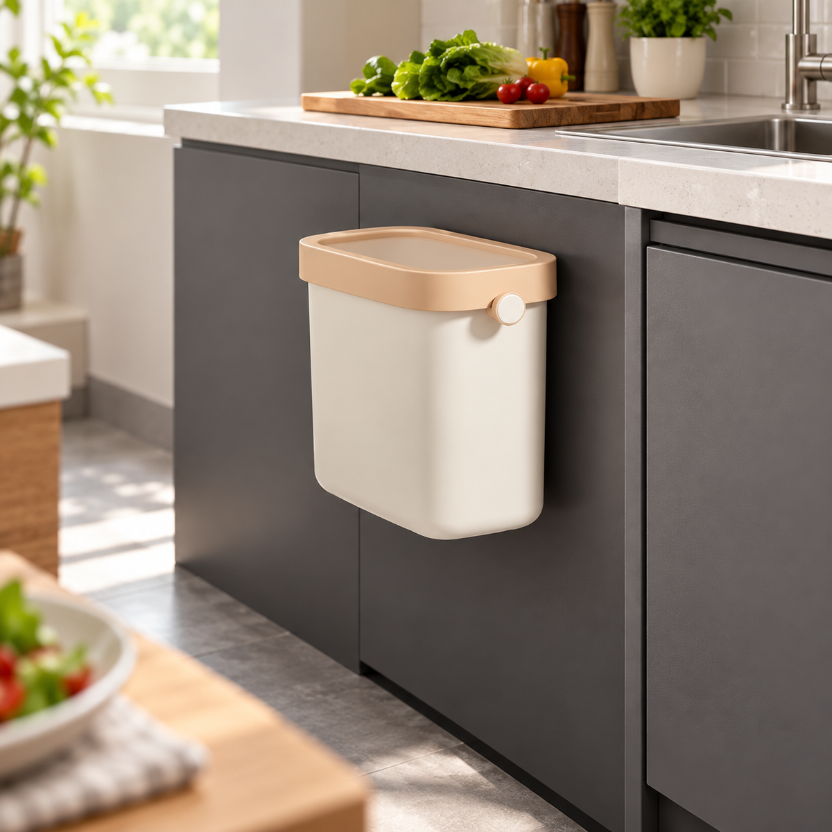 ECOCO Hanging Bin 7L – Beige