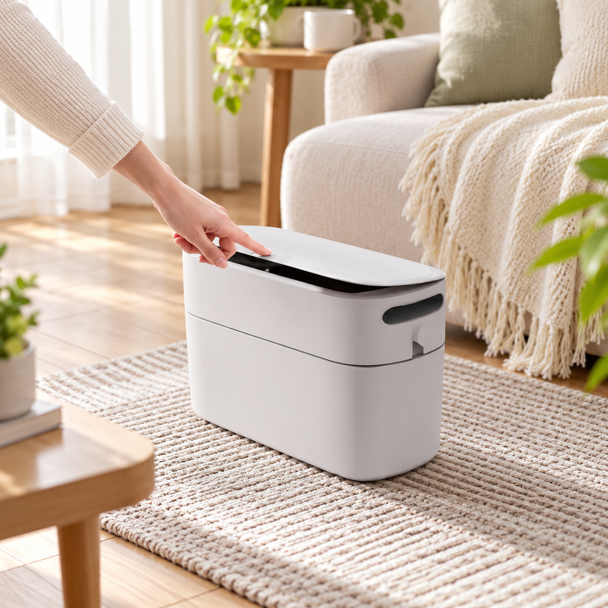 ECOCO Narrow Dustbin 12L – Black