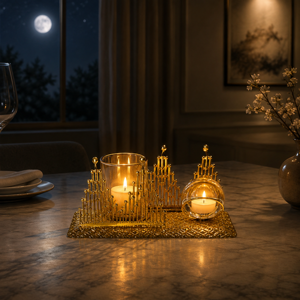 Golden City Candle Holder 44-2