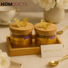 Golden Elegance Butterfly Spice Jar Set – 2 Pcs with Bamboo Tray by Echou