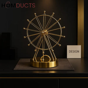 Golden Ferris Wheel Decor – Luxury Modern Table Sculpture