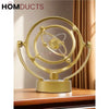 Golden Kinetic Sculpture Orb - Luxury Perpetual Motion Desk Decor