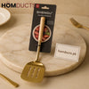 Golden Luxe Slotted Turner Spatula – Premium Stainless Steel with Wooden Handle