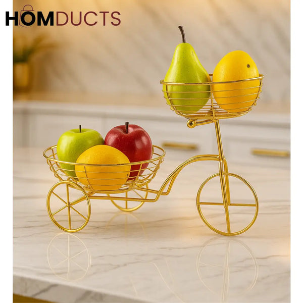 GoldenCycle™ Fruit Basket – Decorative Bicycle-Shaped Fruit Holder