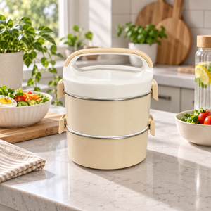 Two-tier stainless steel insulated lunch box