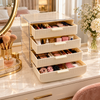 Four-tier stackable cosmetic drawer organiser
