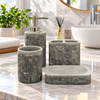 Grey Block Texture four-piece fibre bathroom accessory set – bathroom vanity setting