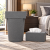 Premium Grey Fabric-Look Tissue Box & Dustbin Set lifestyle image