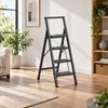 4-Step Iron & Steel Folding Ladder – Grey